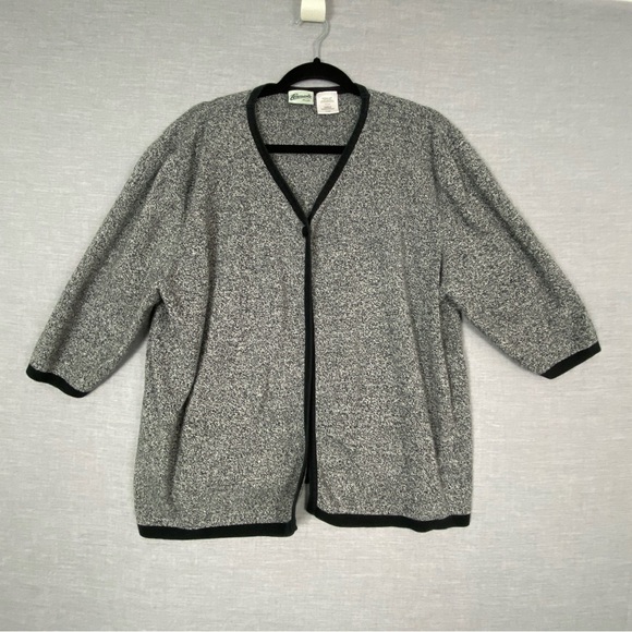 Penman's Plus Sweater and Vest Set Gray Knit with Black Trim Sz 24W - Picture 6 of 9